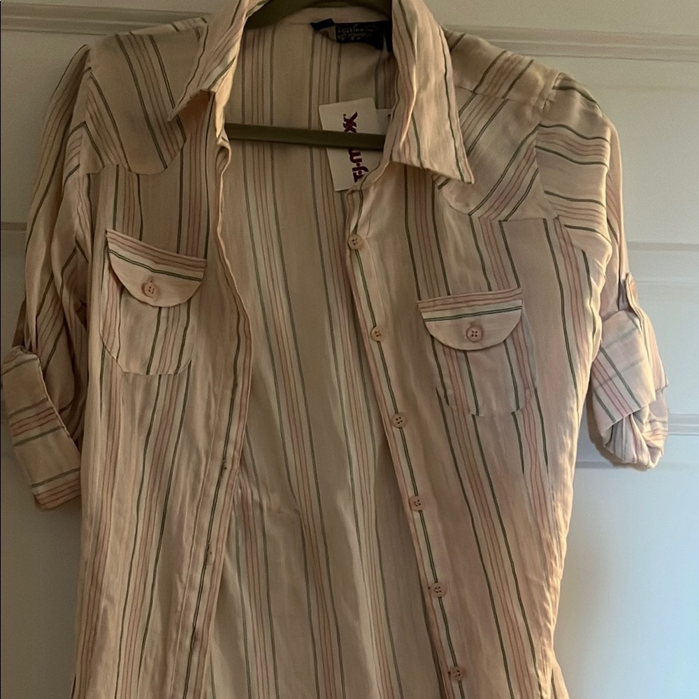 Striped Button-Up Blouse